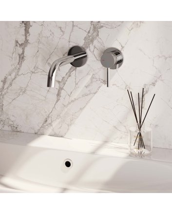 BRAUER Chrome Carving inbouw wastafelmengkraan met gebogen uitloop en rozetten model A1 chroom