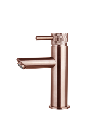 Sani DeLuxe Wastafelmengkraan opbouw Mia Brons met geribbeld knop