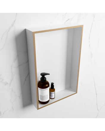 Mondiaz Easy Nis 44,5x29,5cm in solid surface kleur Oro | Talc. 1 vak  geschikt voor in- of opbouw