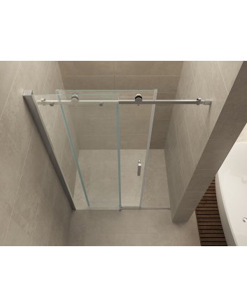 Slide nis schuifdeur 1400 x 2000 x 8 mm nano helder glas/chroom