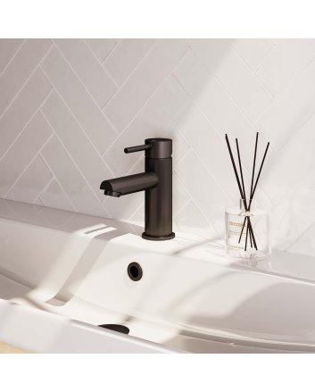 BRAUER Black Carving lage opbouw wastafelmengkraan model A mat zwart