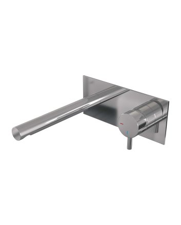 BRAUER Chrome Edition inbouw wastafelmengkraan met rechte uitloop en afdekplaat model B1 chroom