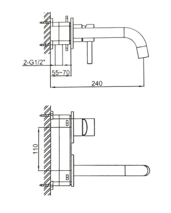 Sani DeLuxe Wastafelmengkraan inbouw met box rond Chroom
