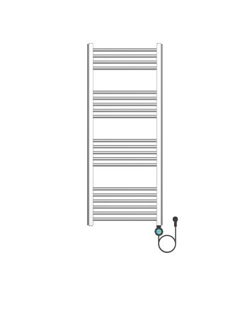120x50 cm - Ecorad E-Smart Wifi - 700W - Geborsteld Staal - Programeerbare Elektrische Radiator