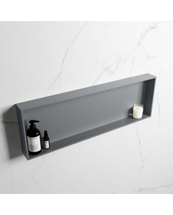 Mondiaz Easy Nis 89,5x29,5cm in solid surface kleur Plata | Plata. 1 vak  geschikt voor in- of opbouw