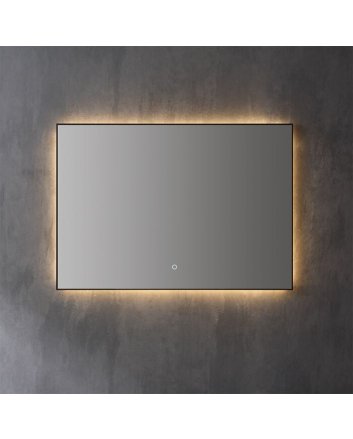 Sani DeLuxe Spiegel decor Mat Zwart met indirecte LED verlichting, 3 kleur instelbaar &amp; dimbaar 140