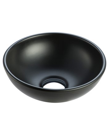 Kimo waskom rond 28 x 10 cm keramiek mat zwart