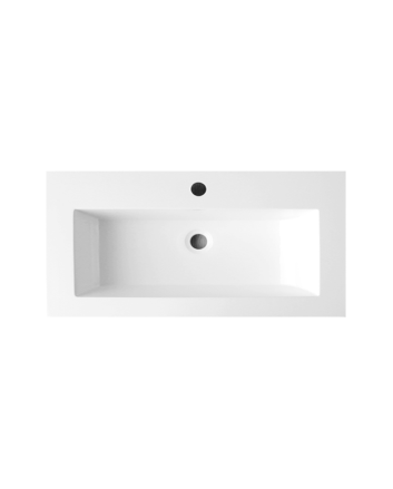 Sani DeLuxe Wastafel Compact mineraalmarmer 100, met twee kraangaten