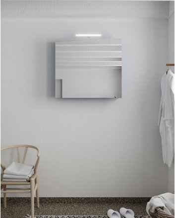 Mondiaz Cubb spiegelkast 80x70x16cm kleur jeans met 2 deuren