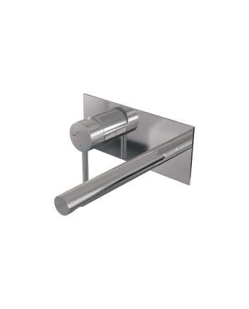 BRAUER Chrome Carving inbouw wastafelmengkraan met rechte uitloop en afdekplaat model A2 chroom