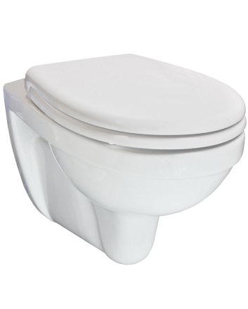 Trevi wandcloset verkort Kiwa met Menir toiletzitting softclose en quick release glans wit