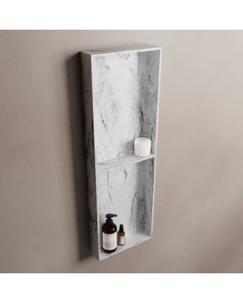 Mondiaz Easy Nis 59,5x29,5cm in solid surface kleur Glace. 3 vakken  geschikt voor in- of opbouw