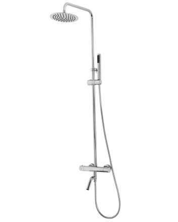 Caral eco thermostatische bad regendoucheset opbouw chroom