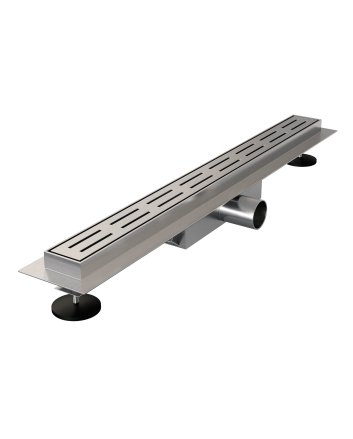 BRAUER Douchegoot Small met standaard rooster en flens 5 x 50 RVS geborsteld