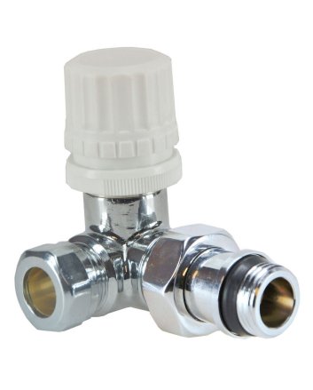 Luxe thermostatisch ventiel 1/2" x 15 mm (M22) knel, haaks rechts, chroom