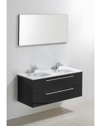 Sani DeLuxe Roma Badmeubelset met aluminium open greep 120 Hoogglans Antractiet