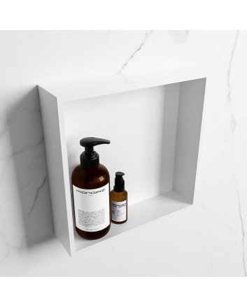 Mondiaz Easy Nis 29,5x29,5cm in solid surface kleur Talc | Talc. 1 vak  geschikt voor in- of opbouw