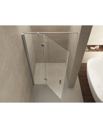 Vaz nisdeur met vast deel 1200 x 2000 x 8 mm nano helder glas/chroom