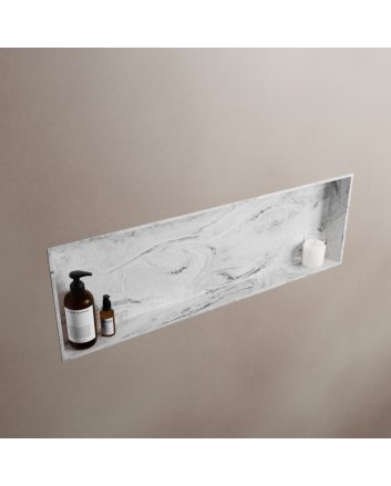 Mondiaz Easy Nis 89,5x29,5cm in solid surface kleur Glace. 1 vak  geschikt voor in- of opbouw