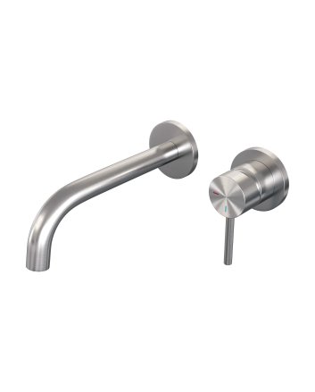 BRAUER Brushed Edition inbouw wastafelmengkraan met gebogen uitloop en rozetten model A1 RVS geborsteld PVD