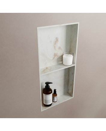 Mondiaz Easy Nis 59,5x29,5cm in solid surface kleur Frappe. 2 vakken geschikt voor in- of opbouw