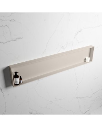 Mondiaz Easy Nis 149,5x29,5cm in solid surface kleur Linen | Linen. 1 vak geschikt voor in- of opbouw