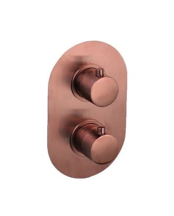 Sani DeLuxe Doucheset inbouw met box thermostaat, muurbevestiging / douchekop 25 cm rond Brons