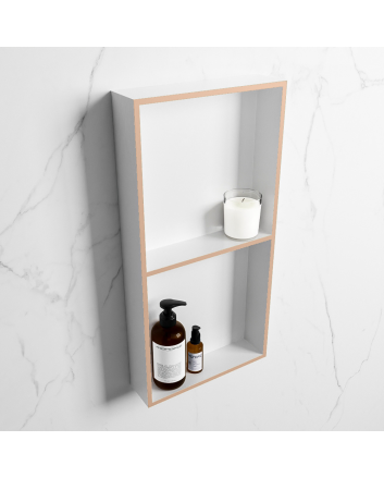 Mondiaz Easy Nis 59,5x29,5cm in solid surface kleur Rosee | Talc. 2 vakken geschikt voor in- of opbouw