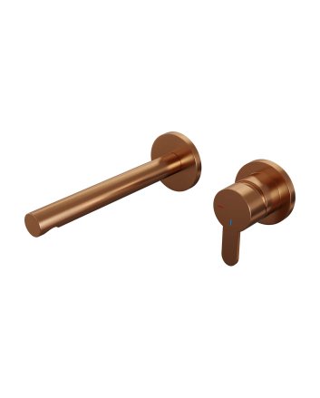 BRAUER Copper Edition inbouw wastafelmengkraan met rechte uitloop en rozetten model D1 koper geborsteld PVD