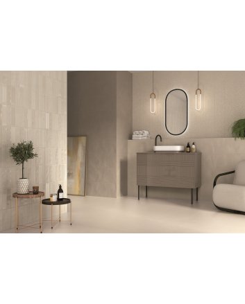 Emigres Dec leed wandtegel satijn 20x60 beige