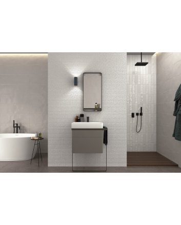 Emigres Dec leed wandtegel satijn 20x60 blanco
