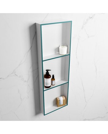 Mondiaz Easy Nis 89,5x29,5cm in solid surface kleur Smag | Talc. 3 vakken  geschikt voor in- of opbouw