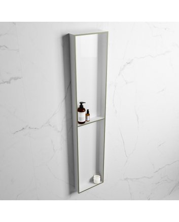 Mondiaz Easy Nis 89,5x29,5cm in solid surface kleur Army | Talc. 2 vakken geschikt voor in- of opbouw