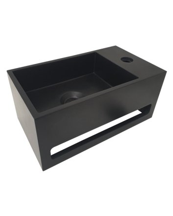 Wiesbaden Julia fontein rechts Solid surface 35 x 20 x 16 cm mat zwart