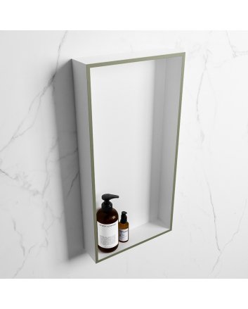 Mondiaz Easy Nis 59,5x29,5cm in solid surface kleur Army | Talc. 1 vak  geschikt voor in- of opbouw