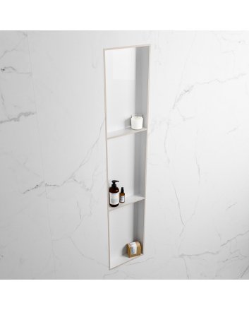 Mondiaz Easy Nis 149,5x29,5cm in solid surface kleur Linen | Talc. 3 vakken  geschikt voor in- of opbouw