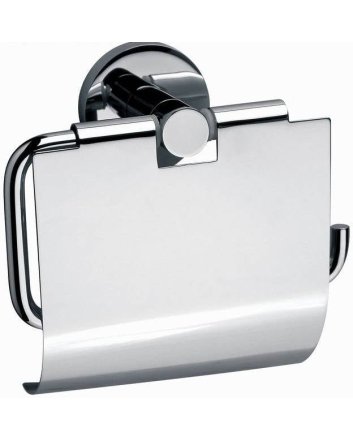 Sani DeLuxe Toiletrolhouder met klep rond Chroom