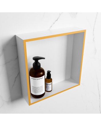 Mondiaz Easy Nis 29,5x29,5cm in solid surface kleur Ocher | Talc. 1 vak  geschikt voor in- of opbouw