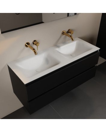 Mondiaz Aivy 120cm badmeubel Urban, wastafel Talc solid surface dubbel zonder kraangat