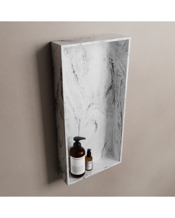 Mondiaz Easy Nis 59,5x29,5cm in solid surface kleur Glace. 1 vak  geschikt voor in- of opbouw