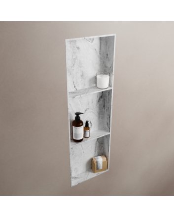 Mondiaz Easy Nis 89,5x29,5cm in solid surface kleur Glace. 3 vakken  geschikt voor in- of opbouw