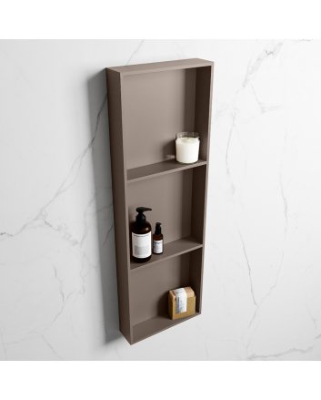 Mondiaz Easy Nis 89,5x29,5cm in solid surface kleur Smoke | Smoke. 3 vakken  geschikt voor in- of opbouw