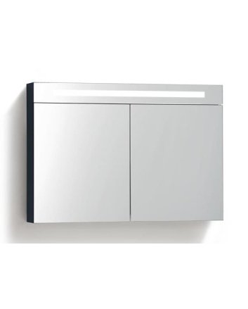 Sani DeLuxe Spiegelkast met LED verlichting incl. opbouw stopcontact schakelaar 80 Hoogglans Antraciet