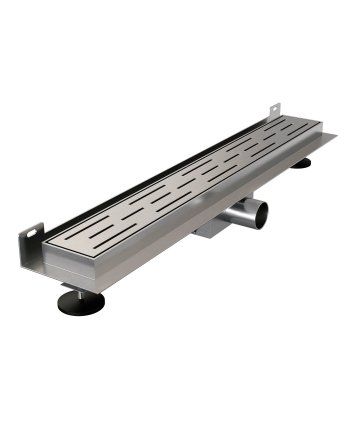 BRAUER Douchegoot met standaard rooster en flens voor wandmontage 7 x 60 RVS geborsteld