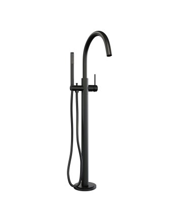 BRAUER Black Edition vrijstaande badmengkraan SET 01 met staaf handdouche en doucheslang mat zwart