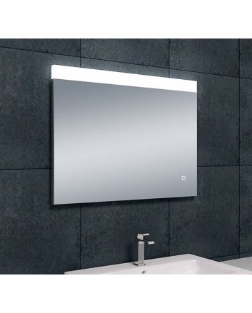 Single spiegel rechthoek met LED, dimbaar en spiegelverwarming 80 x 60 cm