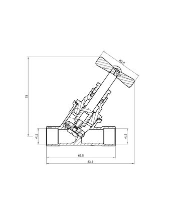 Riko Gastec stopkraan 15 mm capillair x capillair zonder aftapgelegenheid