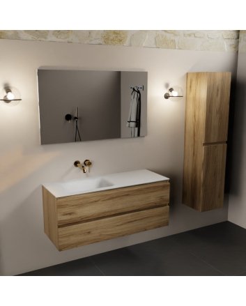 Mondiaz Aivy 120cm badmeubel Chai, wastafel Talc solid surface links zonder kraangat
