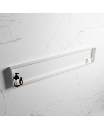 Mondiaz Easy Nis 149,5x29,5cm in solid surface kleur Linen | Talc. 1 vak  geschikt voor in- of opbouw
