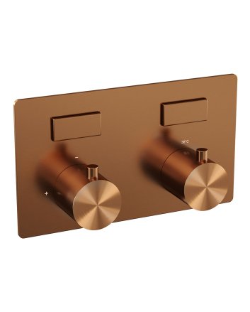 BRAUER Copper Edition 2-weg inbouwthermostaat met drukknoppen met in- en afbouwdelen koper geborsteld PVD